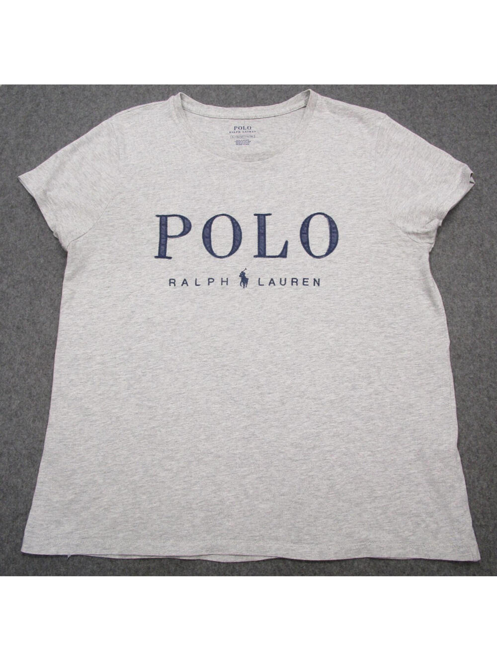 Ralph Lauren Women's Embroidered Heather Grey T Shirt Size XL